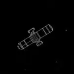 Minimalist Hubble Telescope Outline Art