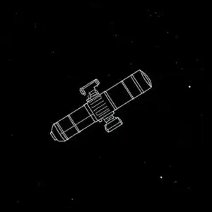 Minimalist Hubble Telescope Outline Art