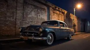 Old Car Beside Brick Wall