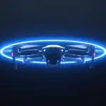 Sentient Drone With Floating Blue Halo