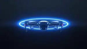 Sentient Drone With Floating Blue Halo