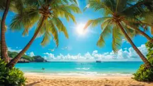 Summer Beach Tropical Palm Trees Ocean