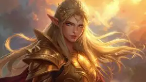 Sun Elf Warrior Golden Armor