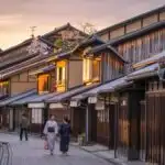 Sunset Over Kyoto Traditional Street