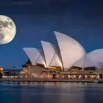 Sydney Opera House Full Moon Night