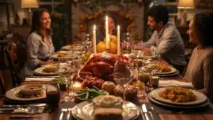 Thanksgiving Dinner Table Turkey Food