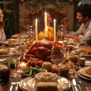 Thanksgiving Dinner Table Turkey Food