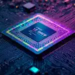 Abstract Colorful Microchip CPU Detail
