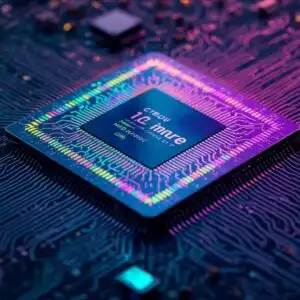 Abstract Colorful Microchip CPU Detail