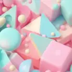Abstract Geometric Shapes Pattern Pastel 90s Style