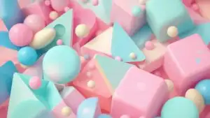 Abstract Geometric Shapes Pattern Pastel 90s Style