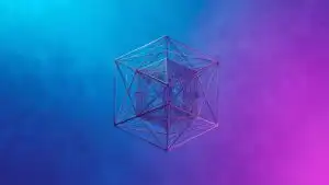 Abstract Hypercube Wireframe Structure Art