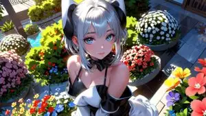 Anime Girl Garden Morning