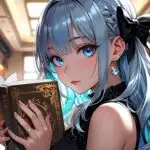 Anime Girl Reading Magic Book