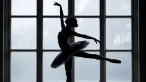 Ballerina Dancing Silhouette Window