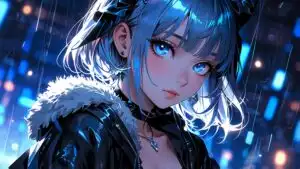 Blue Rain Neon Dreams