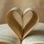 Book Pages Folded Heart Shape Origami Literary Art