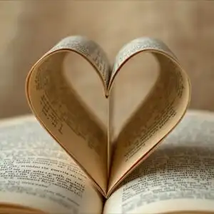 Book Pages Folded Heart Shape Origami Literary Art