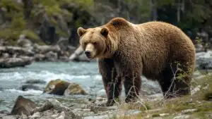 Brown Bear Standing Near River