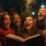 Christmas Caroling Under Street Lights