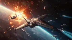 Cinematic Space Battle Fighter Ships