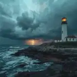 Coastal Photography Lighthouse Stormy Sky