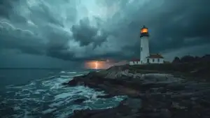 Coastal Photography Lighthouse Stormy Sky