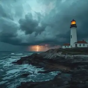 Coastal Photography Lighthouse Stormy Sky