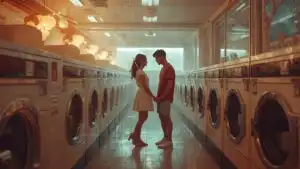 Couple at Retro Laundromat