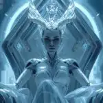Crystal-Horn Android Queen in Holo Palace