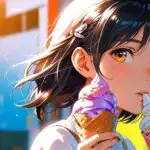 Cute Girl Holding Sparkling Ice Cream