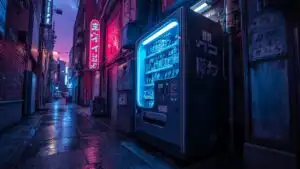 Cyberpunk Vending Machine In Alley