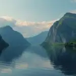 Fjord Norway Steep Cliffs Water Reflection