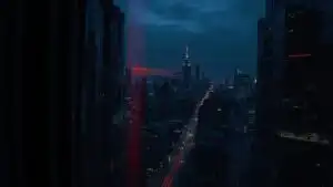 Flicker of Neon in Window