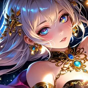 Floating Through The Stars Anime Girl