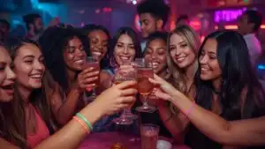 Friends Toasting Drinks Party Night