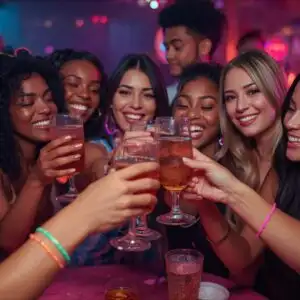 Friends Toasting Drinks Party Night