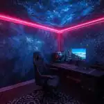 Gaming Room With Star Projector Lights