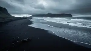 Iceland Black Sand Beach Waves