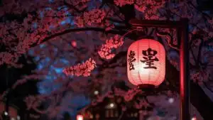 Japanese Cherry Blossom Street Lantern
