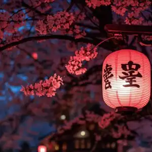 Japanese Cherry Blossom Street Lantern