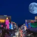 Las Vegas Strip Full Moon Night