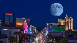 Las Vegas Strip Full Moon Night