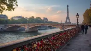 Love Lock Bridge Paris Seine River Landmark Romance