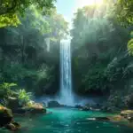Lush Rainforest Waterfall