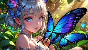 Magic Garden Fairy Girl With Butterflies