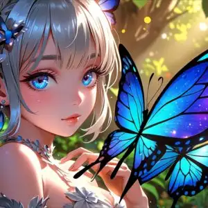 Magic Garden Fairy Girl With Butterflies