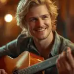 Man Playing Acoustic Guitar Music