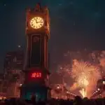 Midnight Clock Striking the Countdown