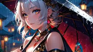 Midnight Rain Dreams Anime Girl
